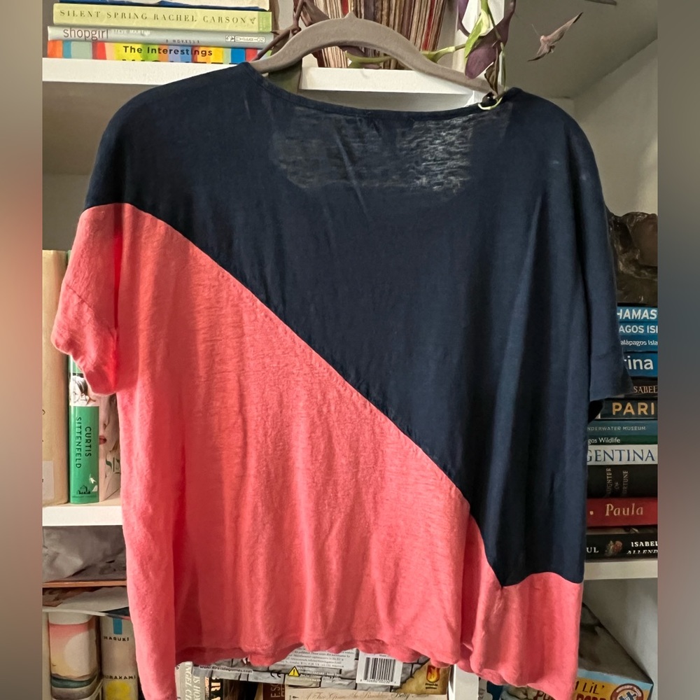 Bordeaux linen asymmetrical tshirt size medium